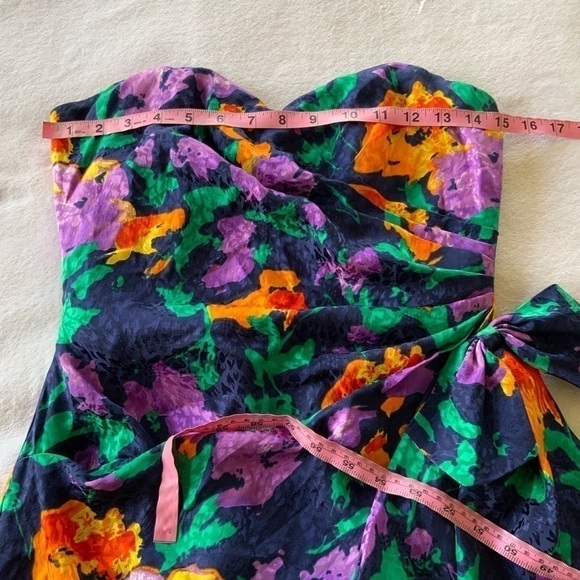 VINTAGE Silk Studio Floral Mini Dress - Picture 5 of 6
